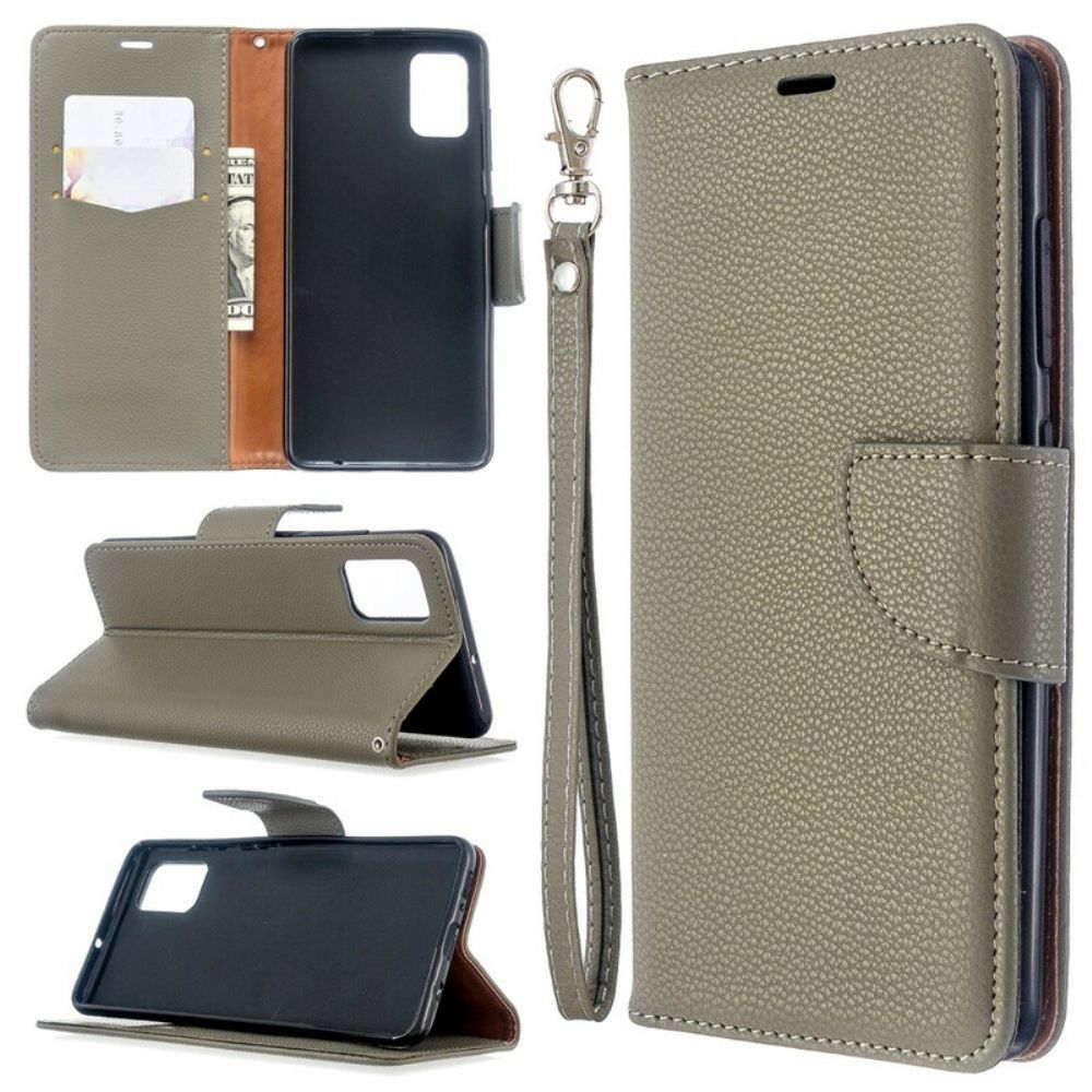 Folio-hoesje voor Samsung Galaxy A51 Flip Case Litchi Flap Schuin