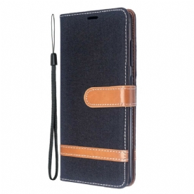 Folio-hoesje voor Samsung Galaxy A51 Met Ketting Band Met Stof En Leereffect