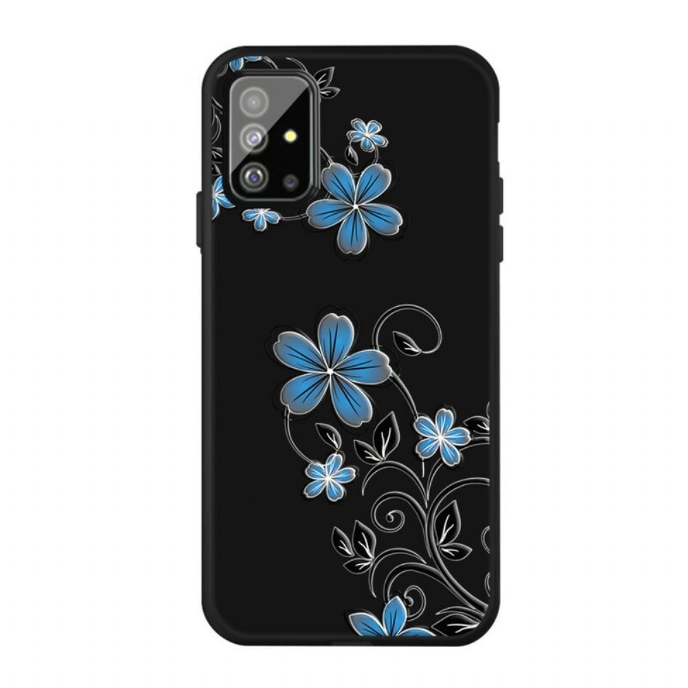 Hoesje voor Samsung Galaxy A51 Blauwe Bloemen