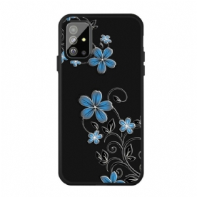 Hoesje voor Samsung Galaxy A51 Blauwe Bloemen