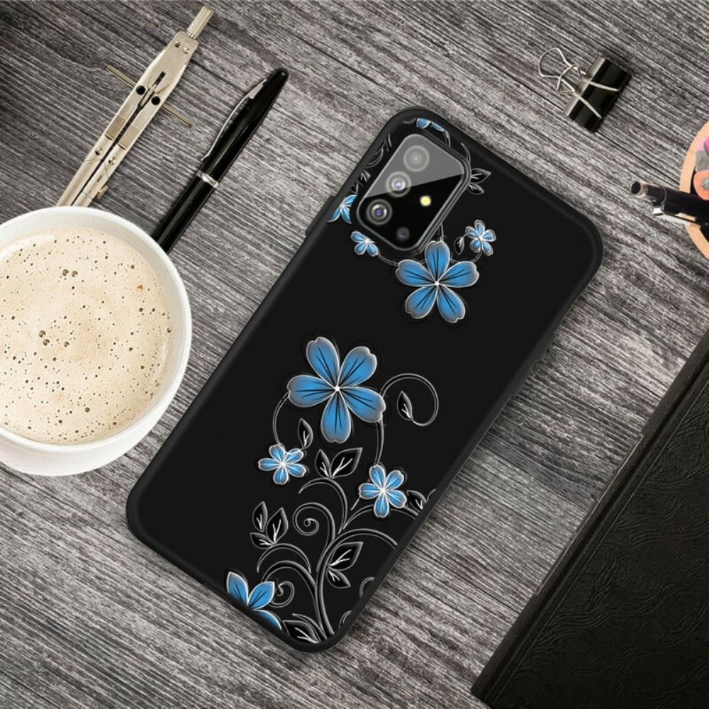 Hoesje voor Samsung Galaxy A51 Blauwe Bloemen