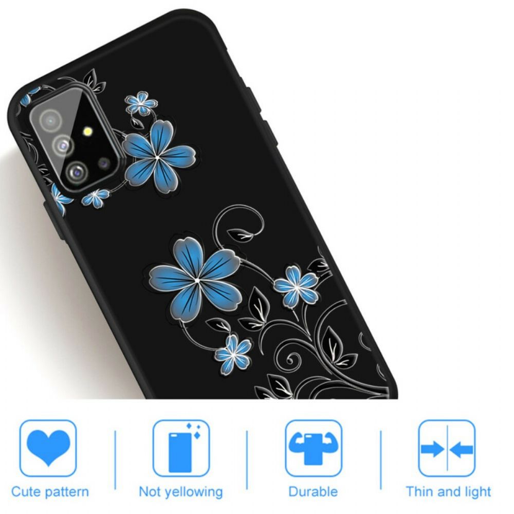 Hoesje voor Samsung Galaxy A51 Blauwe Bloemen