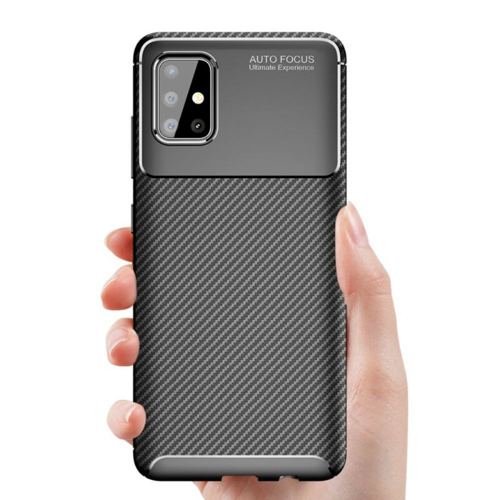 Hoesje voor Samsung Galaxy A51 Flexibele Koolstofvezeltextuur