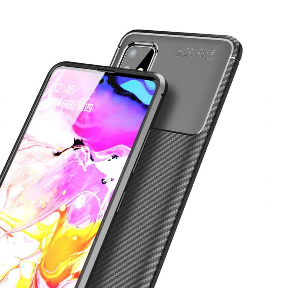 Hoesje voor Samsung Galaxy A51 Flexibele Koolstofvezeltextuur