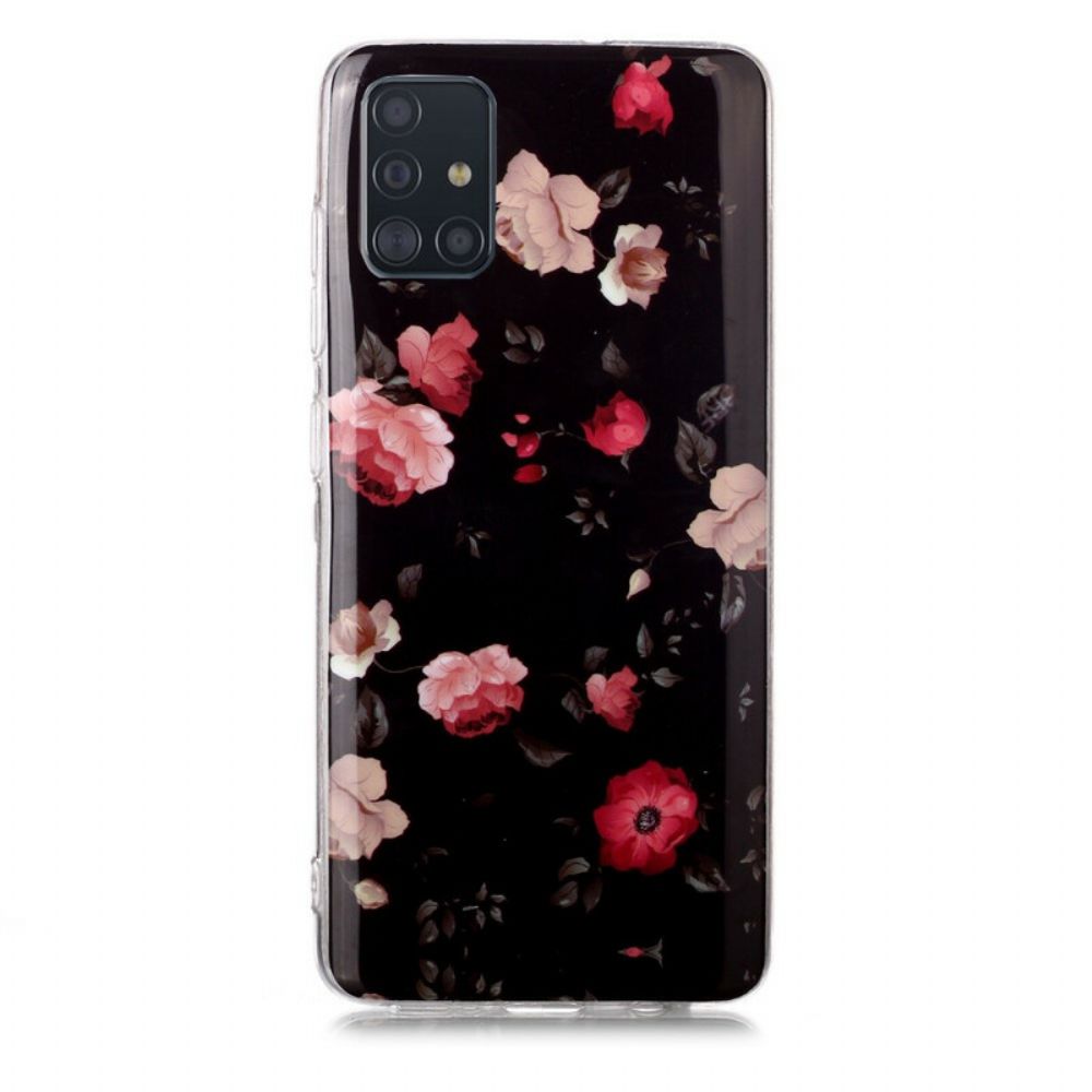 Hoesje voor Samsung Galaxy A51 Fluorescerende Bloemenserie