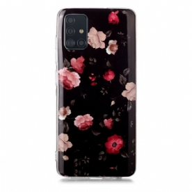 Hoesje voor Samsung Galaxy A51 Fluorescerende Bloemenserie