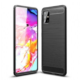 Hoesje voor Samsung Galaxy A51 Geborstelde Koolstofvezel