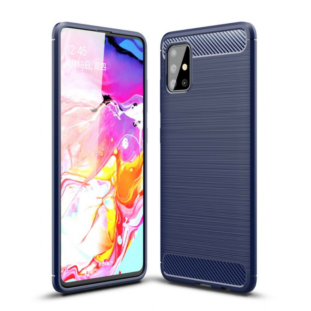 Hoesje voor Samsung Galaxy A51 Geborstelde Koolstofvezel