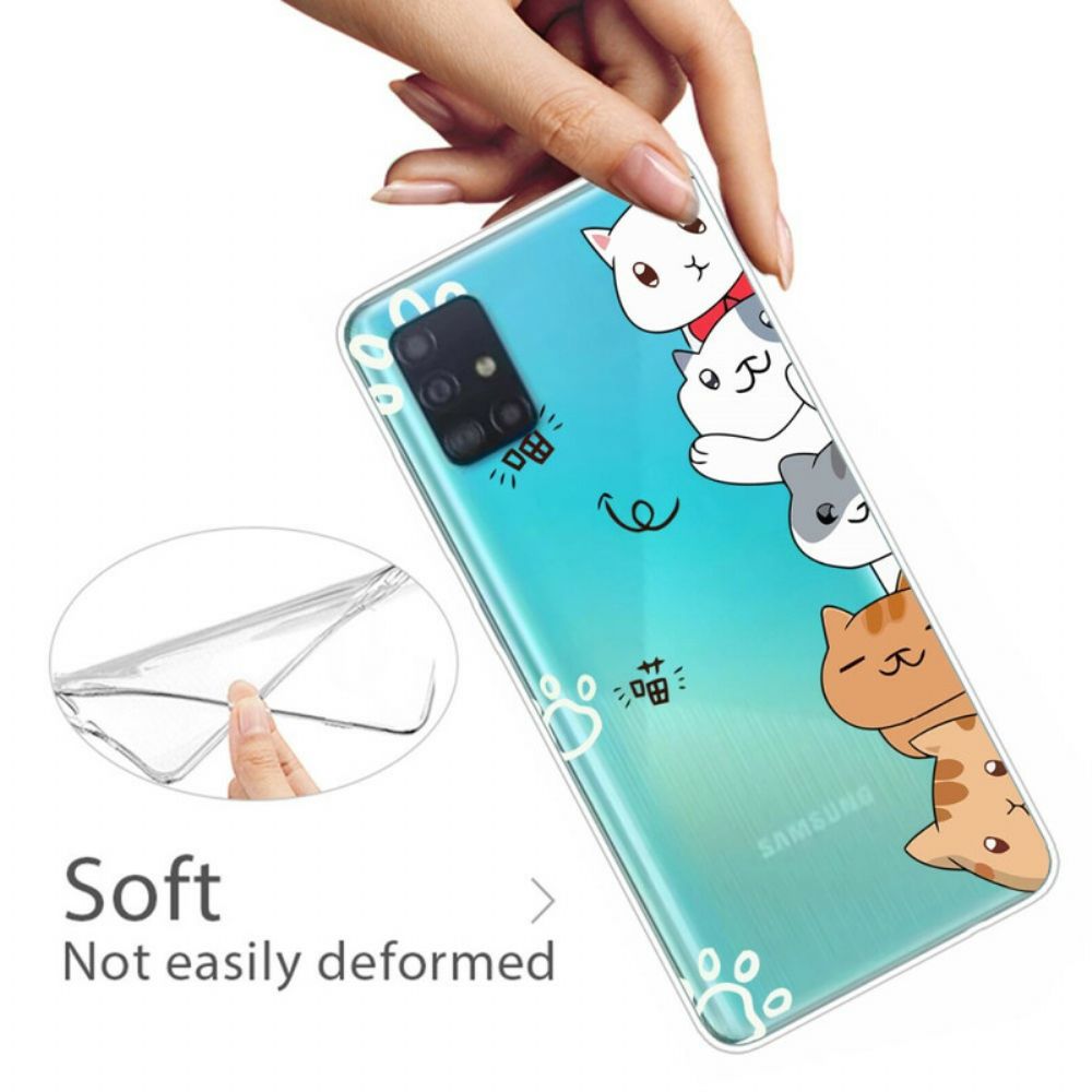 Hoesje voor Samsung Galaxy A51 Hallo Katten