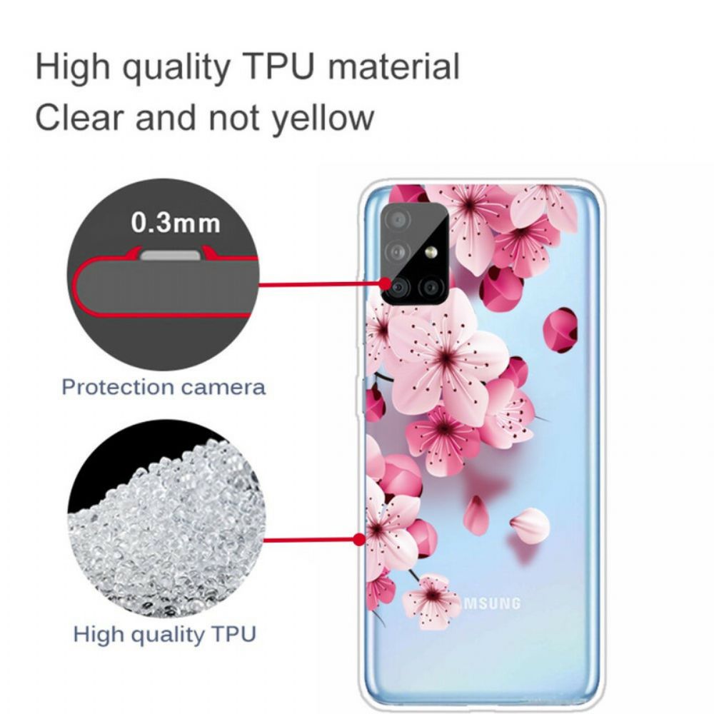 Hoesje voor Samsung Galaxy A51 Kleine Roze Bloemen