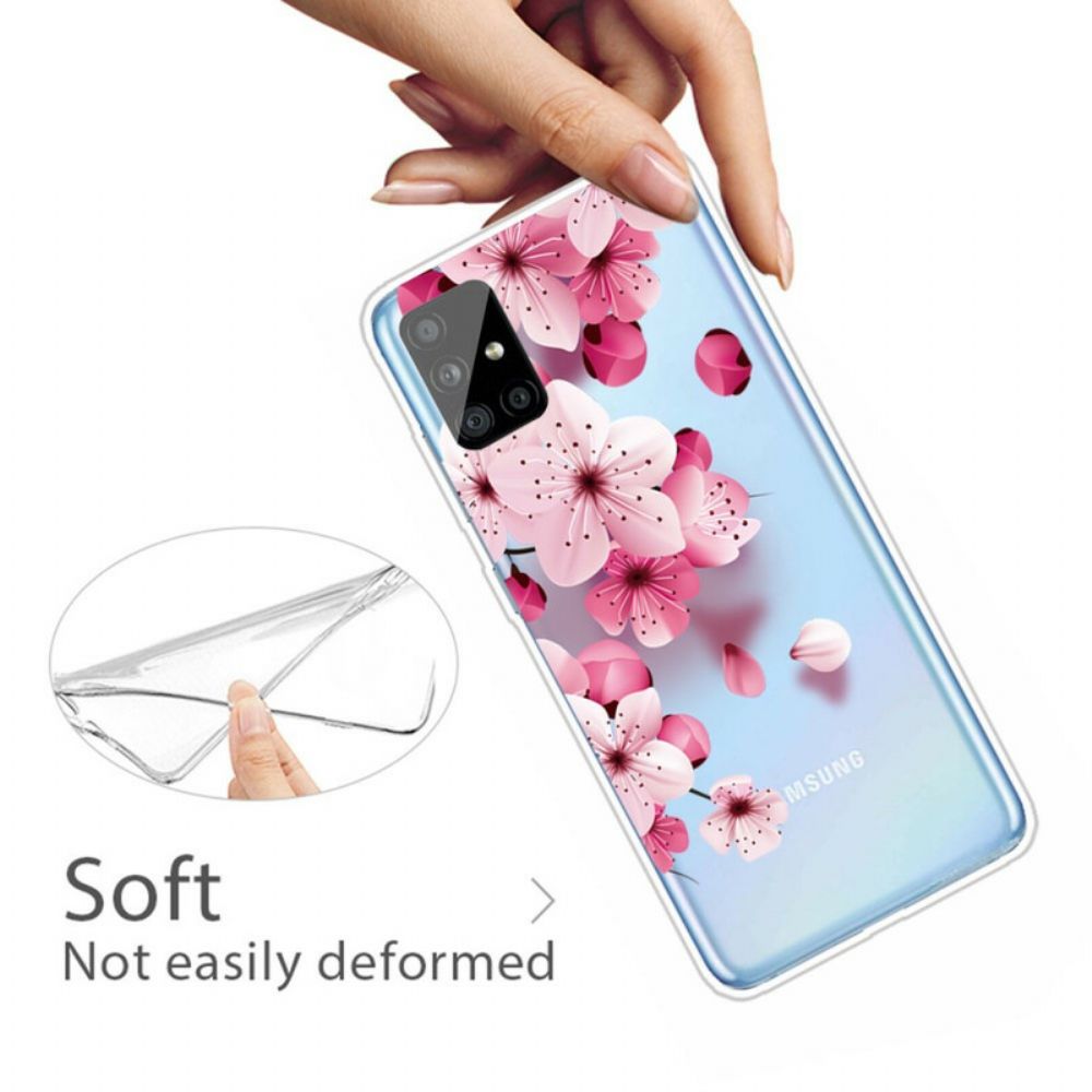 Hoesje voor Samsung Galaxy A51 Kleine Roze Bloemen