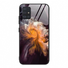 Hoesje voor Samsung Galaxy A51 Marmer Kleuren Gehard Glas