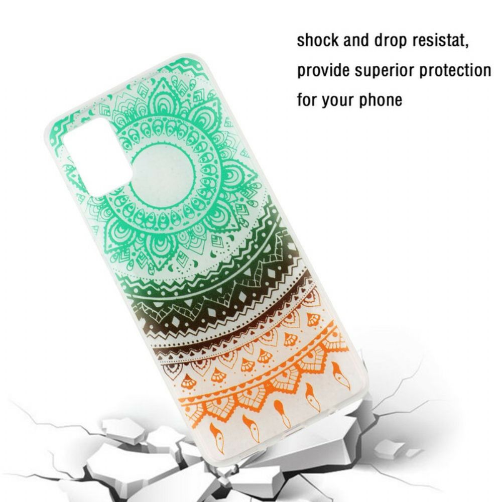 Hoesje voor Samsung Galaxy A51 Transparante Donkergekleurde Mandala