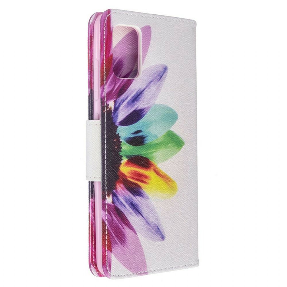 Leren Hoesje voor Samsung Galaxy A51 Aquarel Bloem