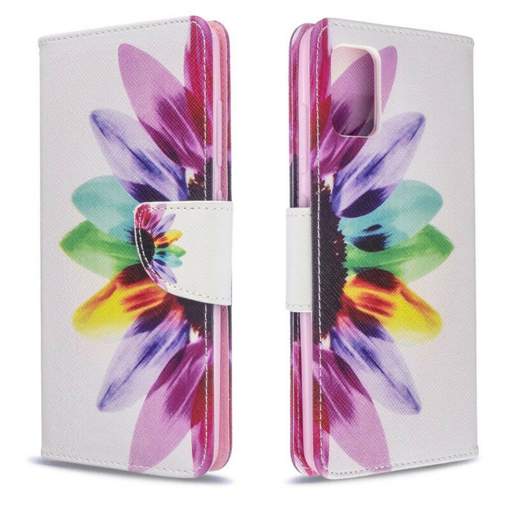 Leren Hoesje voor Samsung Galaxy A51 Aquarel Bloem