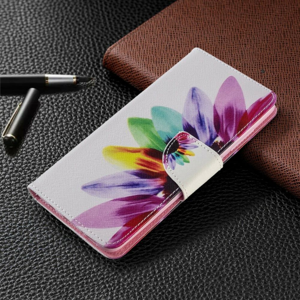 Leren Hoesje voor Samsung Galaxy A51 Aquarel Bloem