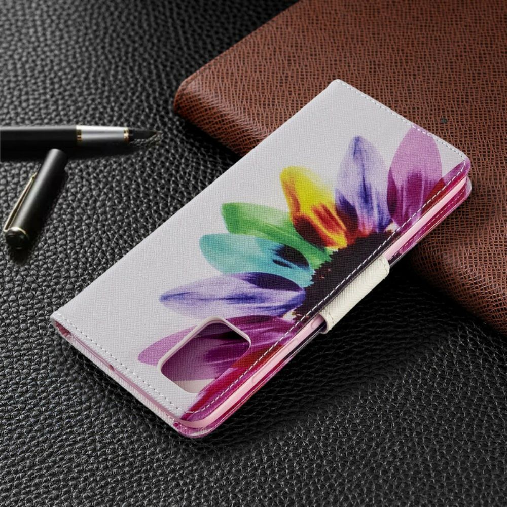 Leren Hoesje voor Samsung Galaxy A51 Aquarel Bloem