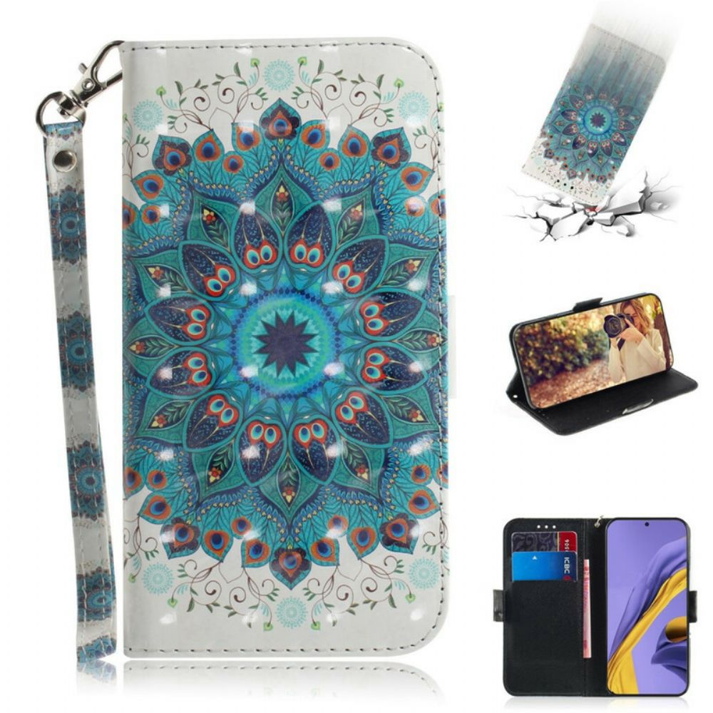 Leren Hoesje voor Samsung Galaxy A51 Met Ketting Meesterlijke Mandala Met Bandjes