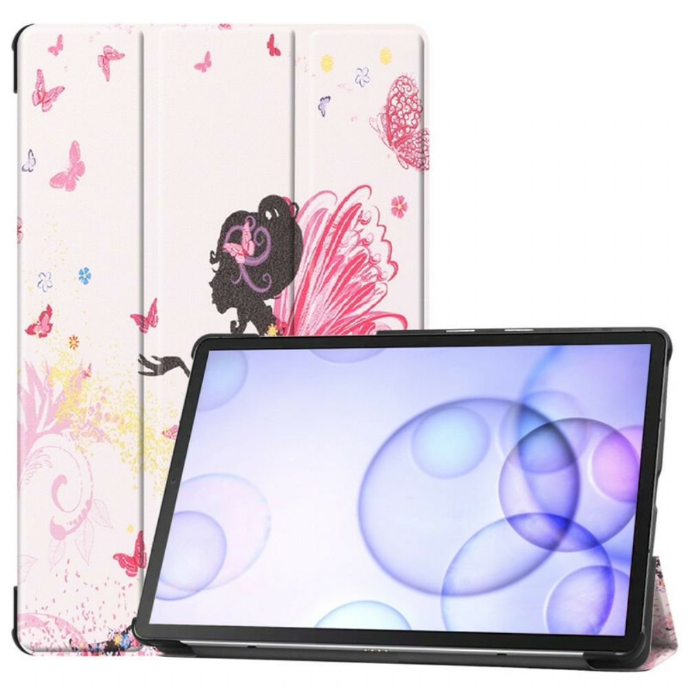 Bescherming Hoesje voor Samsung Galaxy Tab S6 Bloemen Fairy Faux Leather