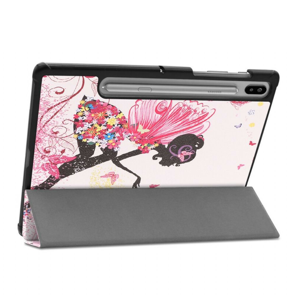 Bescherming Hoesje voor Samsung Galaxy Tab S6 Bloemen Fairy Faux Leather