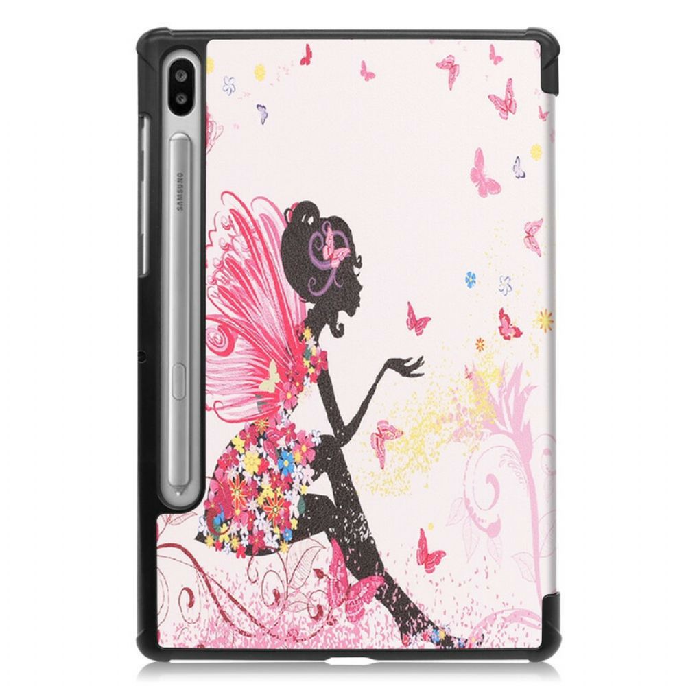 Bescherming Hoesje voor Samsung Galaxy Tab S6 Bloemen Fairy Faux Leather