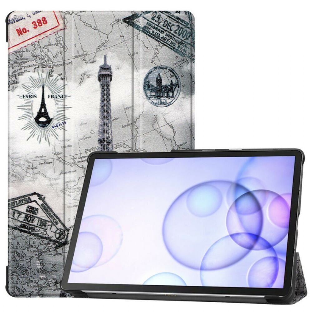 Bescherming Hoesje voor Samsung Galaxy Tab S6 Retro Eiffeltoren