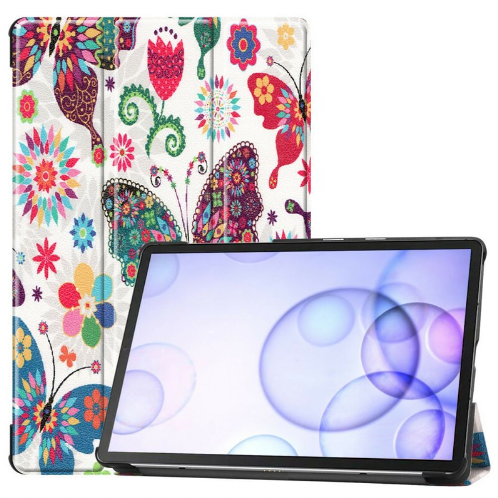 Bescherming Hoesje voor Samsung Galaxy Tab S6 Retro Vlinders En Bloemen