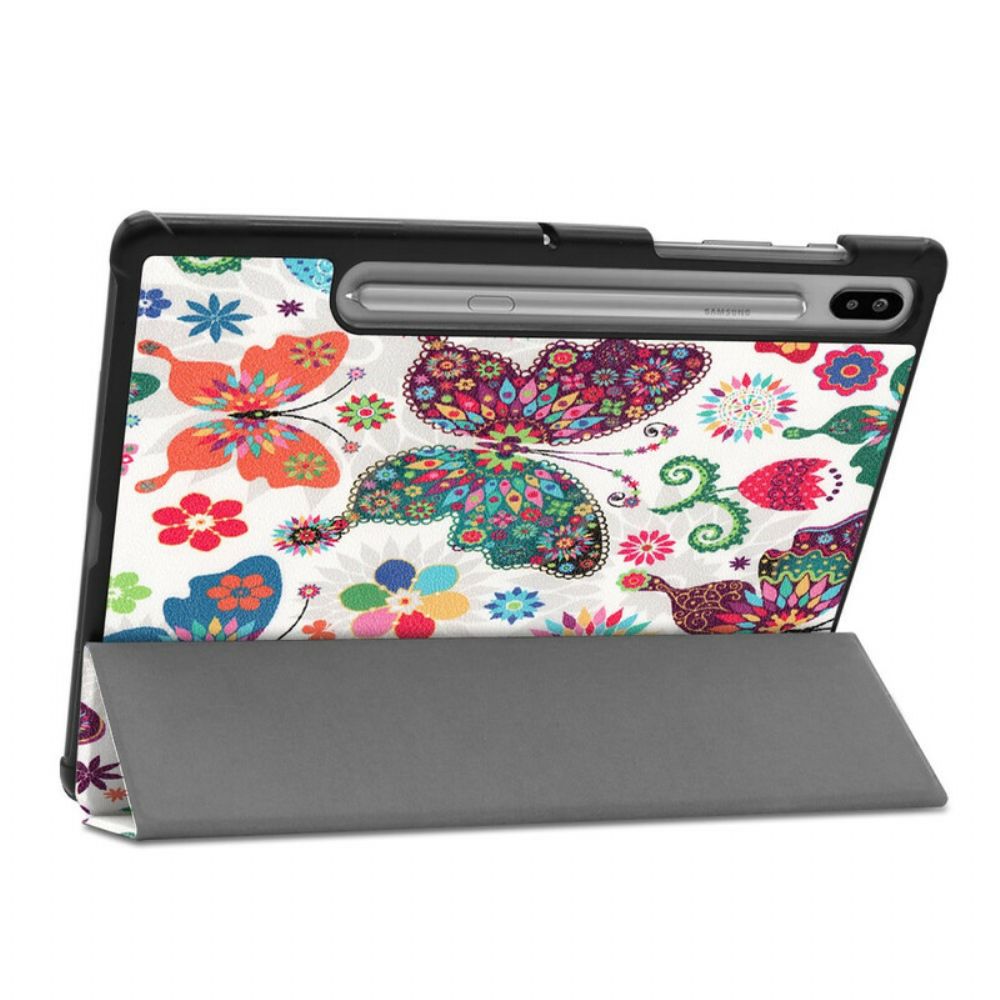 Bescherming Hoesje voor Samsung Galaxy Tab S6 Retro Vlinders En Bloemen