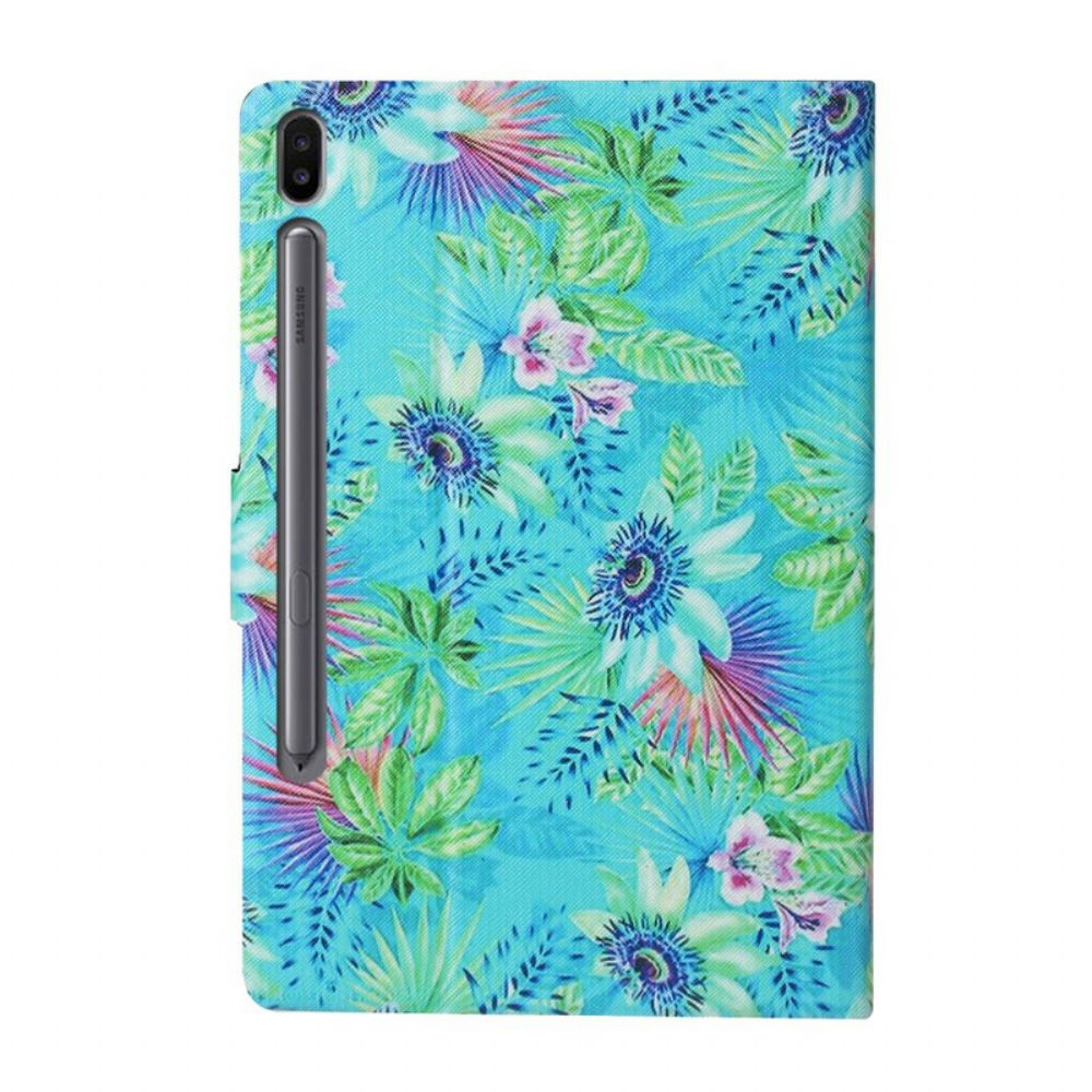 Folio-hoesje voor Samsung Galaxy Tab S6 Bloemen En Bladeren