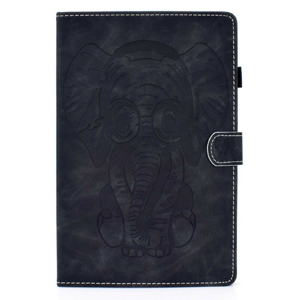 Folio-hoesje voor Samsung Galaxy Tab S6 Olifant Print Leereffect