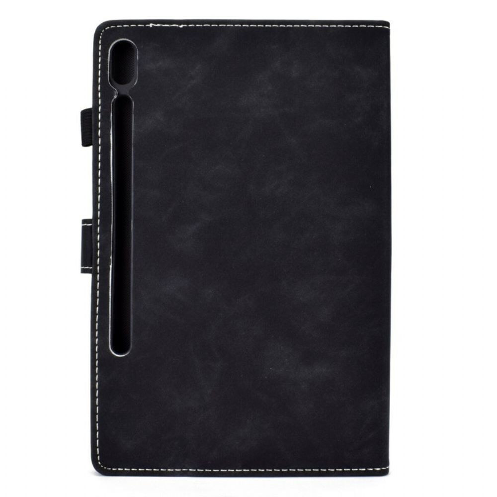 Folio-hoesje voor Samsung Galaxy Tab S6 Olifant Print Leereffect