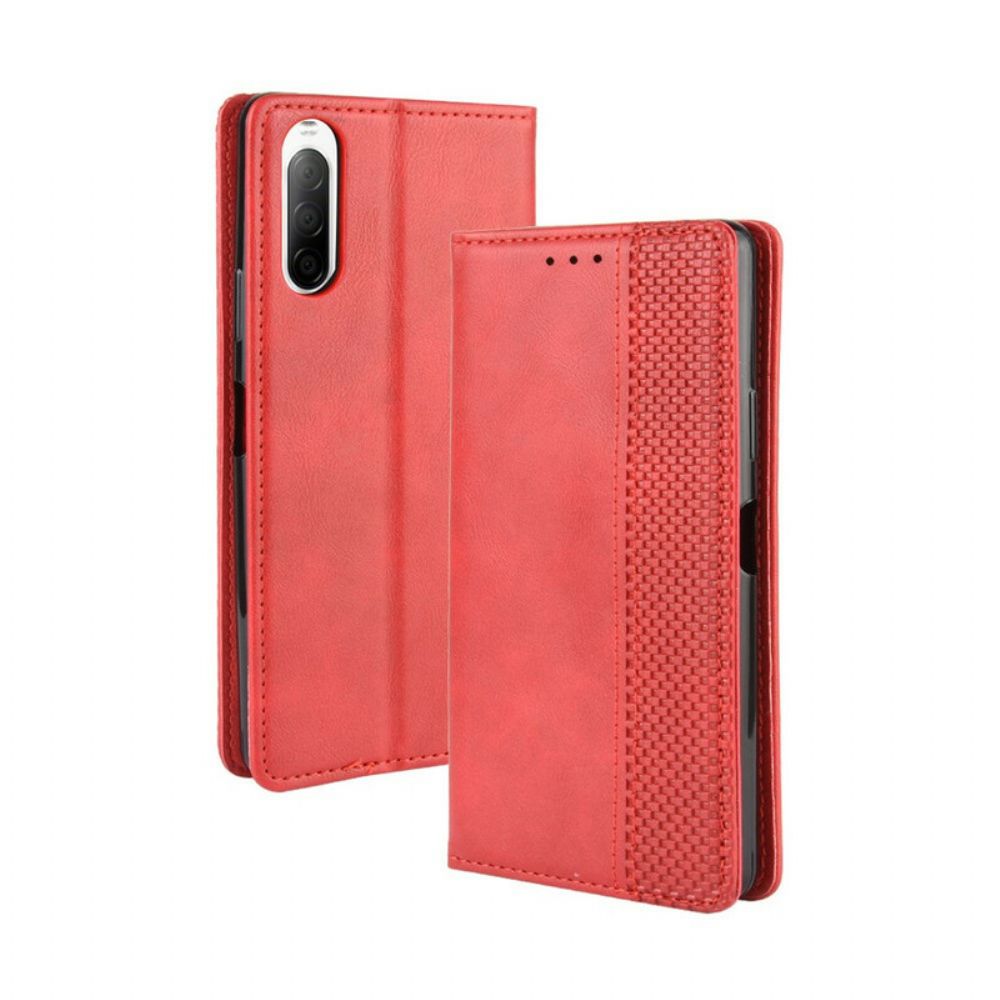 Bescherming Hoesje voor Sony Xperia 10 II Folio-hoesje Vintage Gestileerd Leereffect