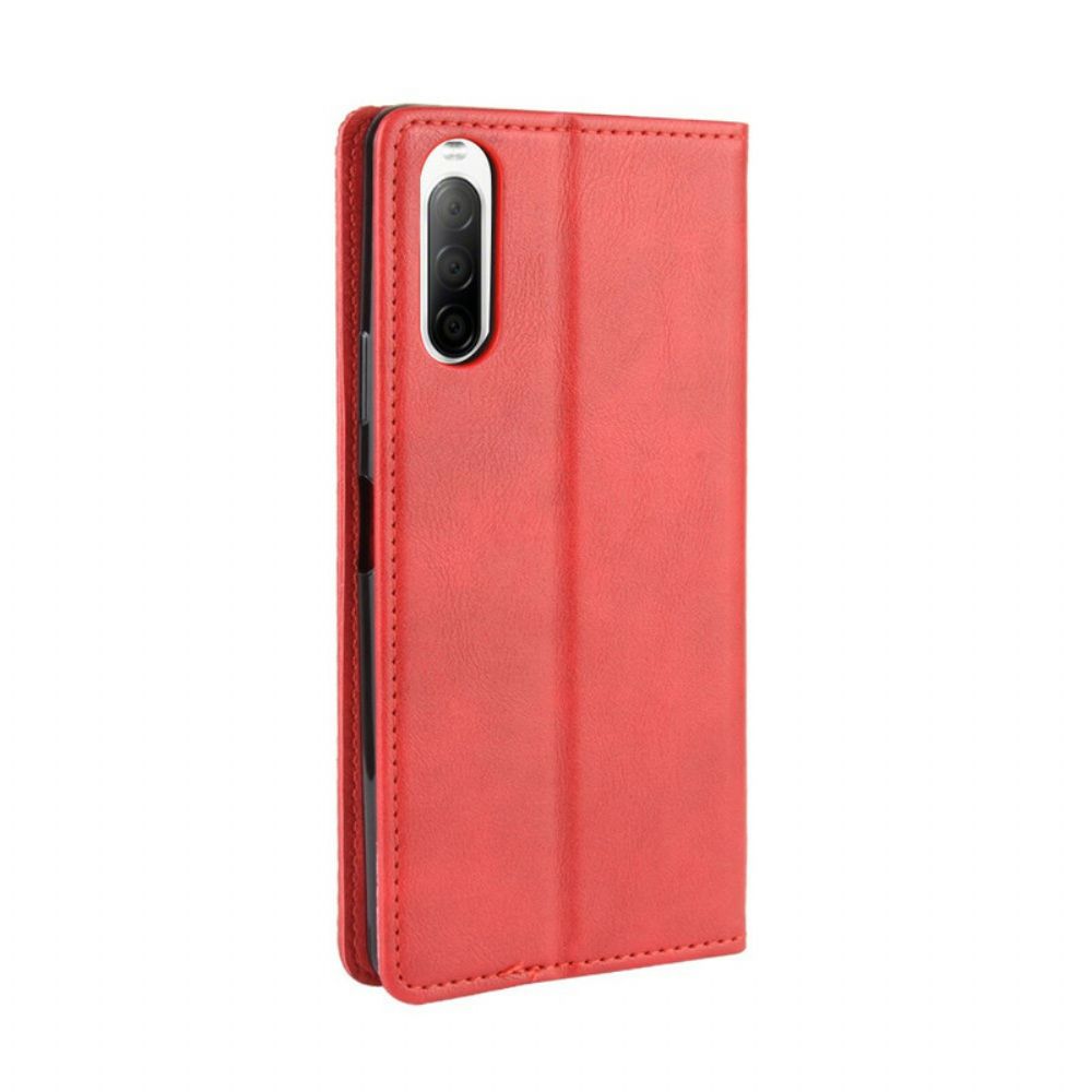 Bescherming Hoesje voor Sony Xperia 10 II Folio-hoesje Vintage Gestileerd Leereffect