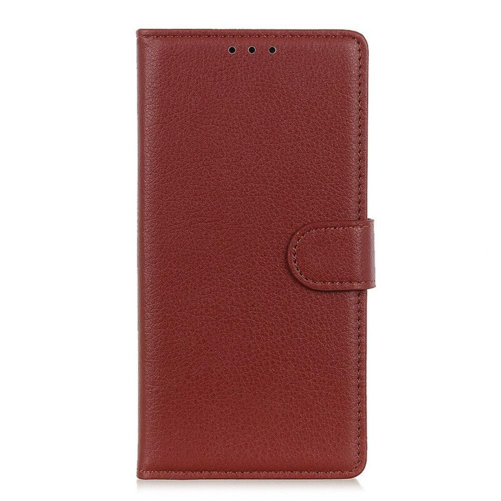 Flip Case voor Sony Xperia 10 II Lychee Van Kunstleer