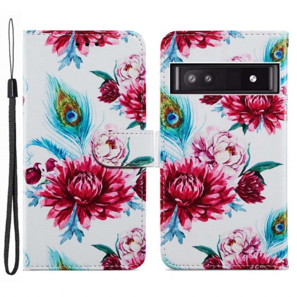 Flip Case voor Google Pixel 7A Bloemen