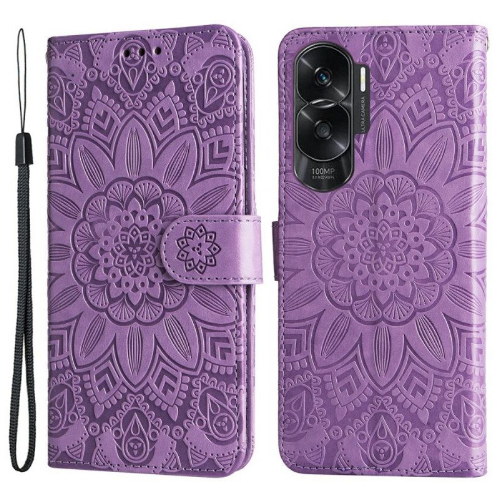 Flip Case voor Honor 90 Lite Met Ketting Mandala Met Bandje