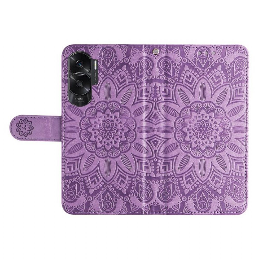 Flip Case voor Honor 90 Lite Met Ketting Mandala Met Bandje