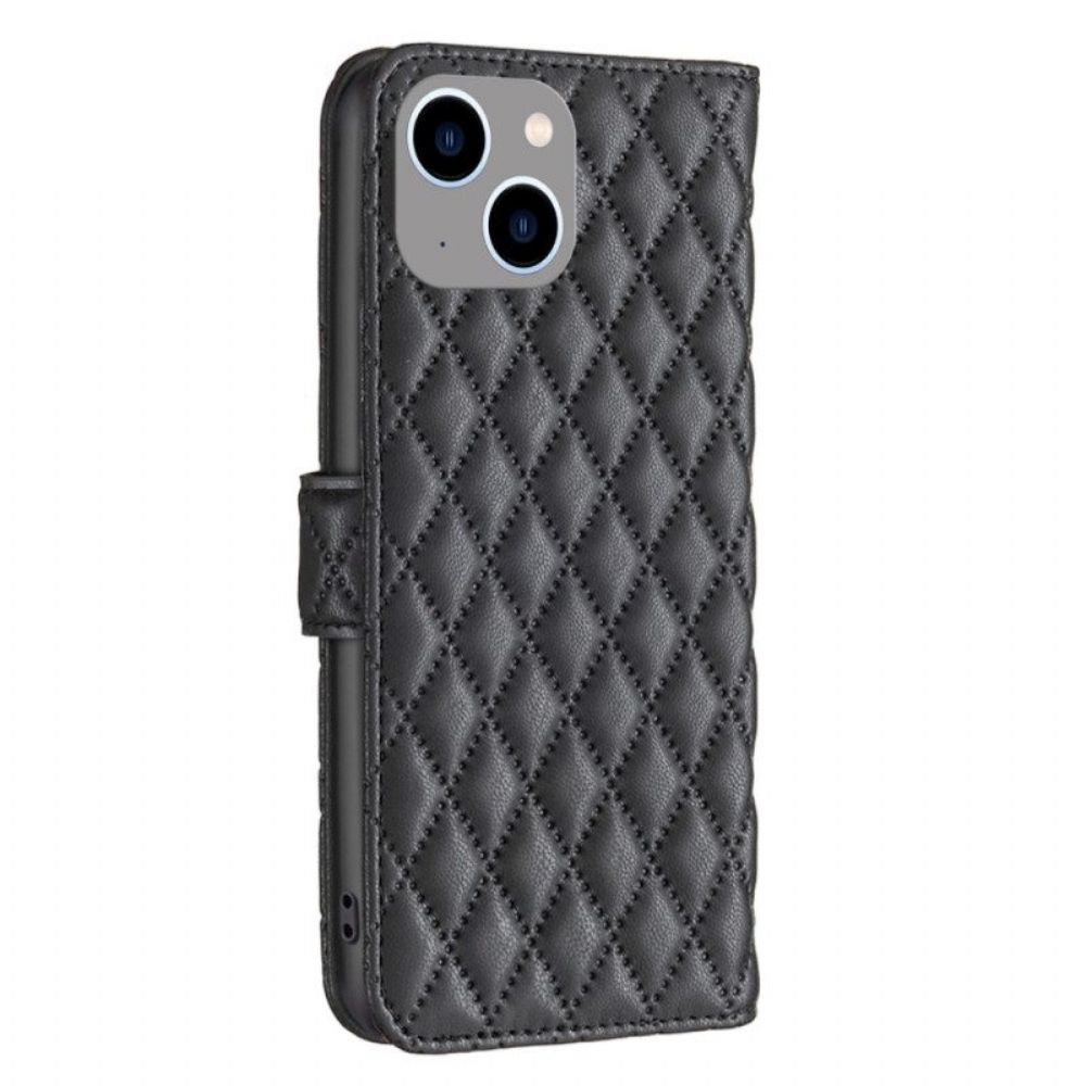 Flip Case voor iPhone 15 Plus Gewatteerd