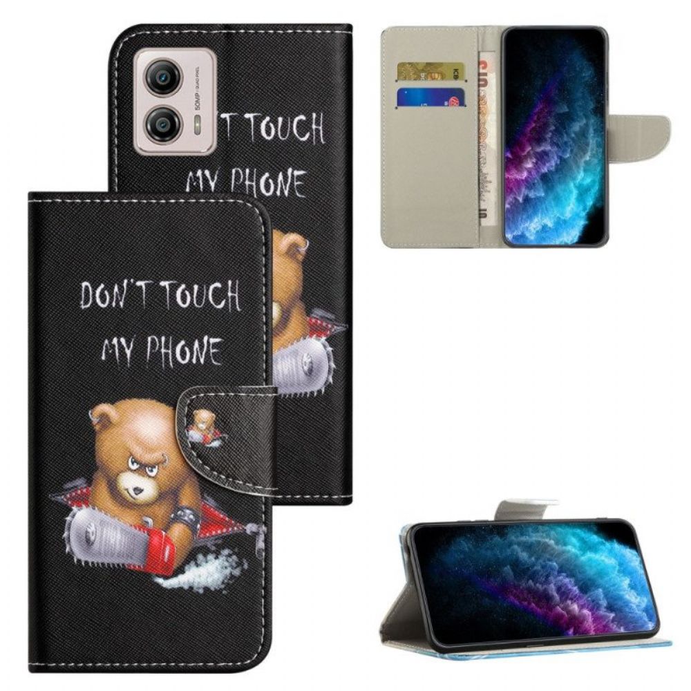 Flip Case voor Moto G73 5G Gevaarlijke Beer