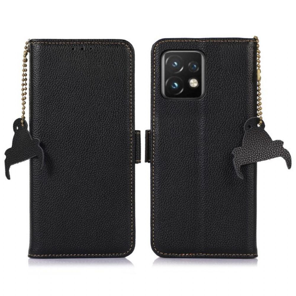 Flip Case voor Motorola Edge 40 Pro Rfid Van Echt Leer