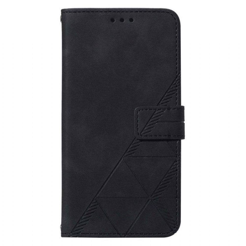 Flip Case voor Samsung Galaxy A54 5G Met Ketting Riem Driehoeken