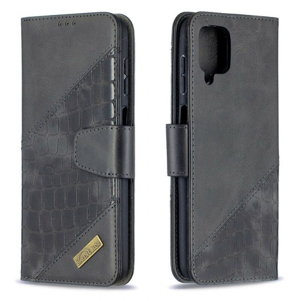 Flip Case voor Samsung Galaxy M12 / A12 Klassiek Krokodillenleer-effect