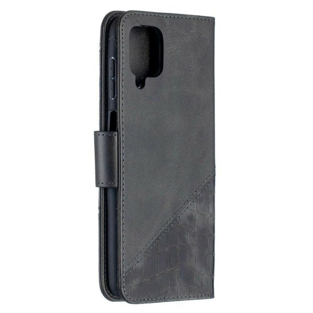 Flip Case voor Samsung Galaxy M12 / A12 Klassiek Krokodillenleer-effect