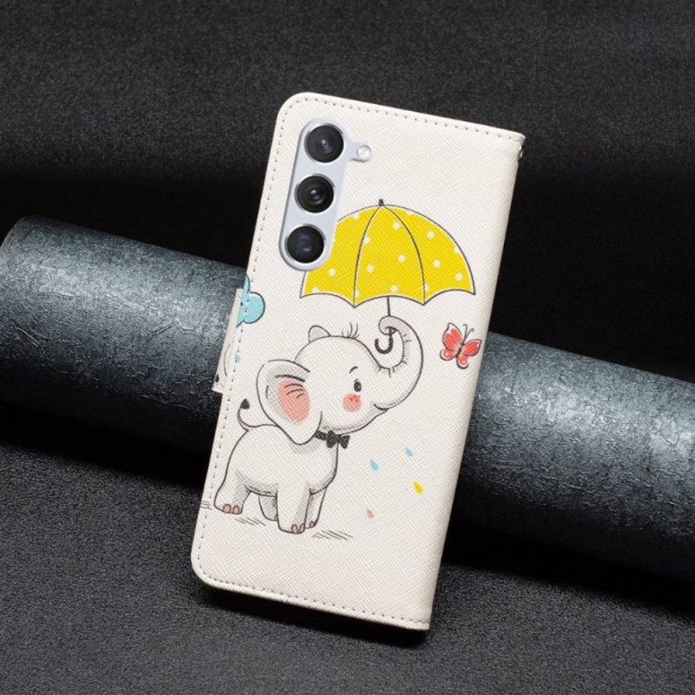 Flip Case voor Samsung Galaxy S23 5G Baby Olifant