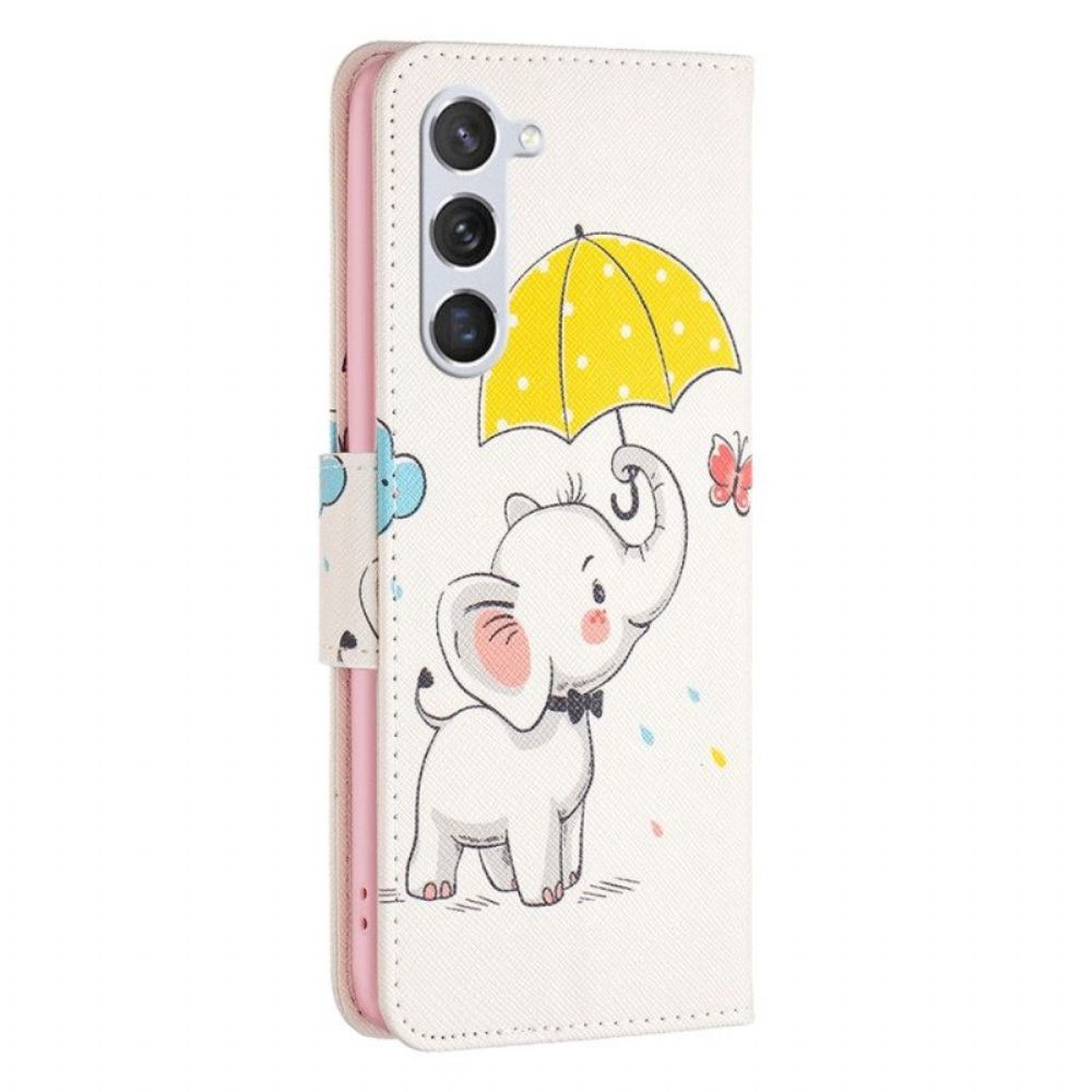 Flip Case voor Samsung Galaxy S23 5G Baby Olifant