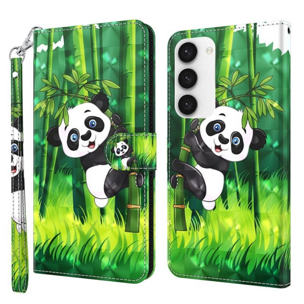 Flip Case voor Samsung Galaxy S23 5G Panda Bamboe