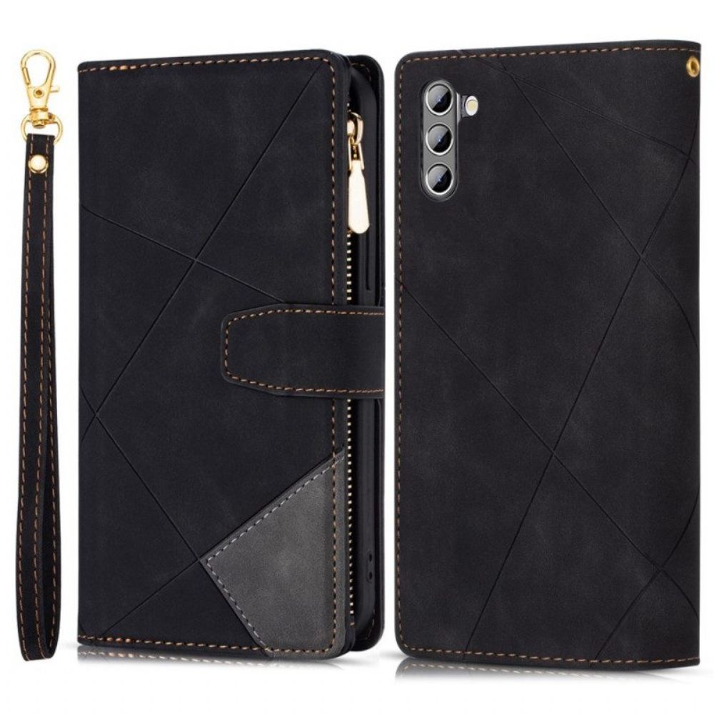 Flip Case voor Samsung Galaxy S23 5G Portemonnee Leren Met Ketting Portemonnee Met Volledige Riem