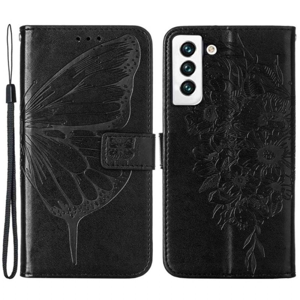 Flip Case voor Samsung Galaxy S23 5G Vlinderontwerp Met Sleutelkoord