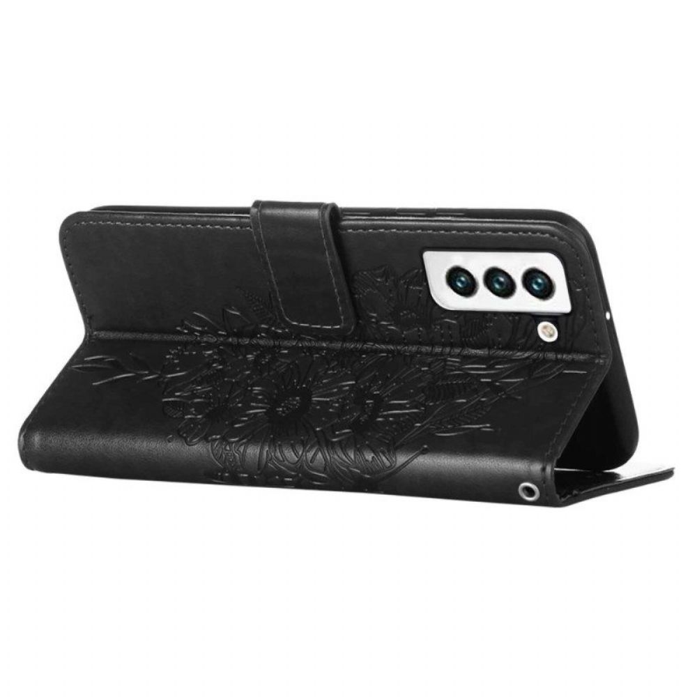 Flip Case voor Samsung Galaxy S23 5G Vlinderontwerp Met Sleutelkoord