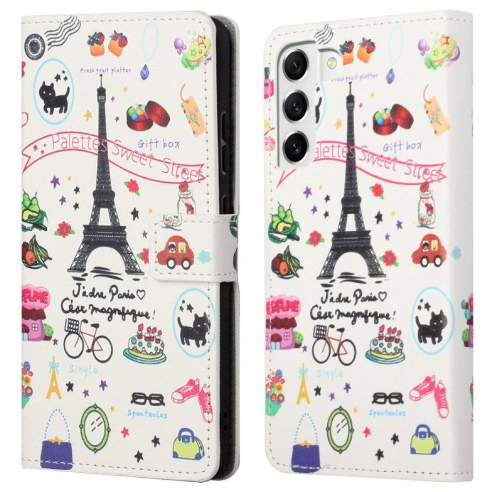 Flip Case voor Samsung Galaxy S23 Plus 5G Ik Hou Van Parijs